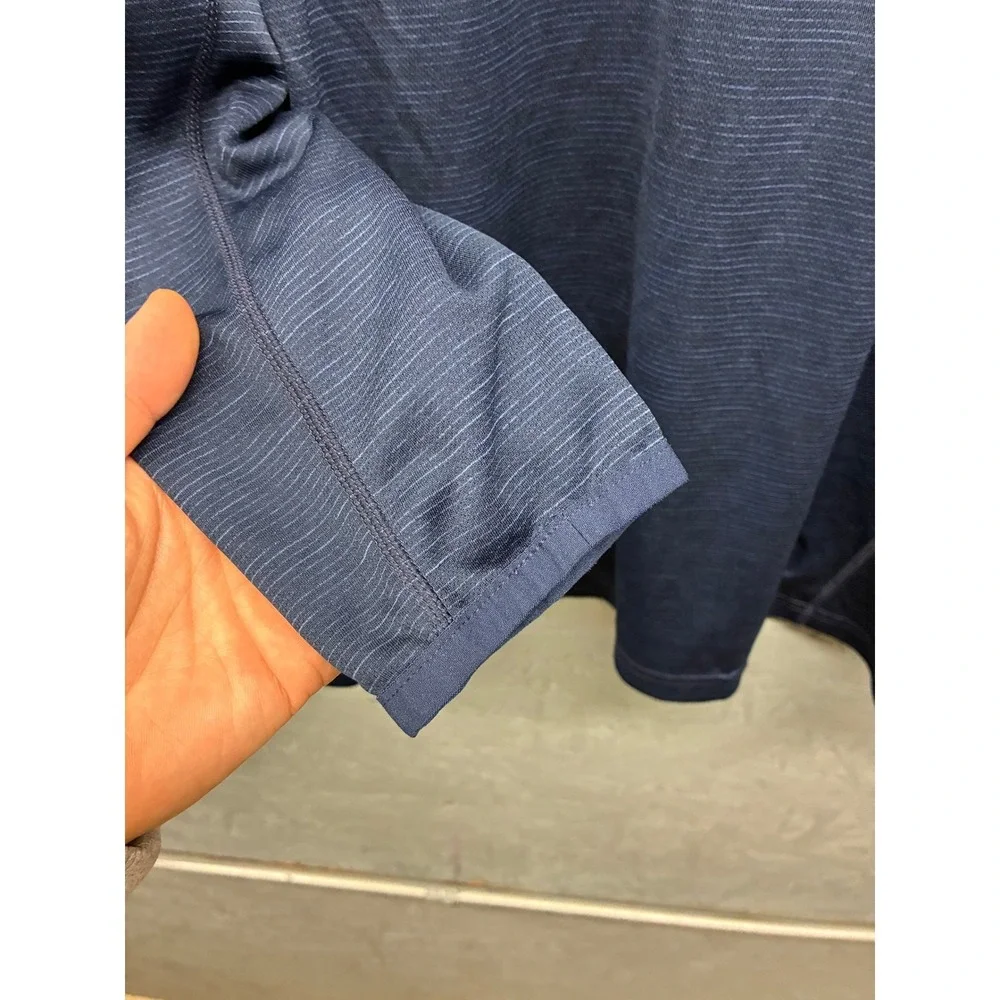 Adidas Quarter Zip Pullover Shirt Mens L Navy Blue Activewear Golf Athleisure